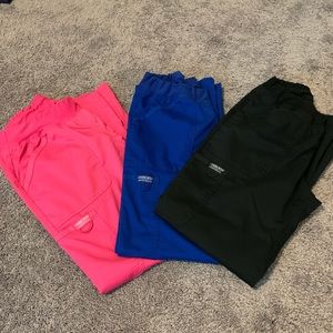 3pair PINK, BLUE, BLACK Scrub pants